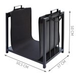 Μεταλλικό Καλάθι Αποθήκευσης Ξύλων 50.5x37x50cm Μαύρο 00024628 - Image 2