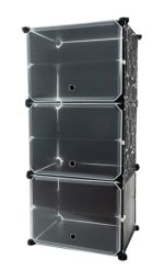 Πλαστική Παπουτσοθήκη με 6 Ράφια Μαύρο 40x31x92cm 00012264
