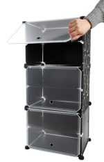 Πλαστική Παπουτσοθήκη με 6 Ράφια Μαύρο 40x31x92cm 00012264 - Image 4