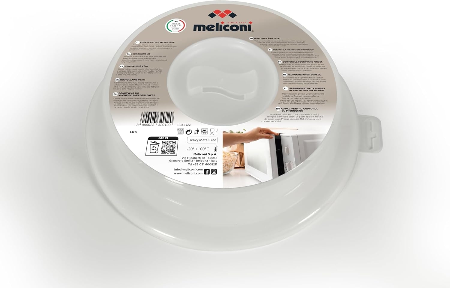 118930_03 Meliconi Καπάκι για Φούρνο Μικροκυμάτων από Πλαστικό 26,5cm Διάφανο 656165 - Image 1