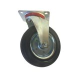 Ρόδα μαύρη περιστρεφόμενη 160x40mm, αντοχή 145Kg