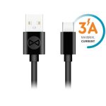 Forever Καλώδιο USB-A σε Type C 3A 1m Μαύρο GSM106365