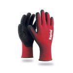 Kapriol Γάντια Νιτριλίου EASY GRIP Μαύρο‑Κόκκινο Νο8 – Ζεύγος Αντιολισθητικής Προστασίας