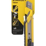 STANLEY Φαλτσέτα Πλαστική με Σπαστή Λάμα 18mm & Μεταλλικό Οδηγό – Εργονομία & Ακρίβεια Κοπής