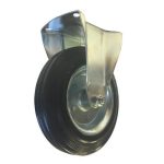 Ρόδα μαύρη σταθερή 200x50mm, αντοχή 185Kg