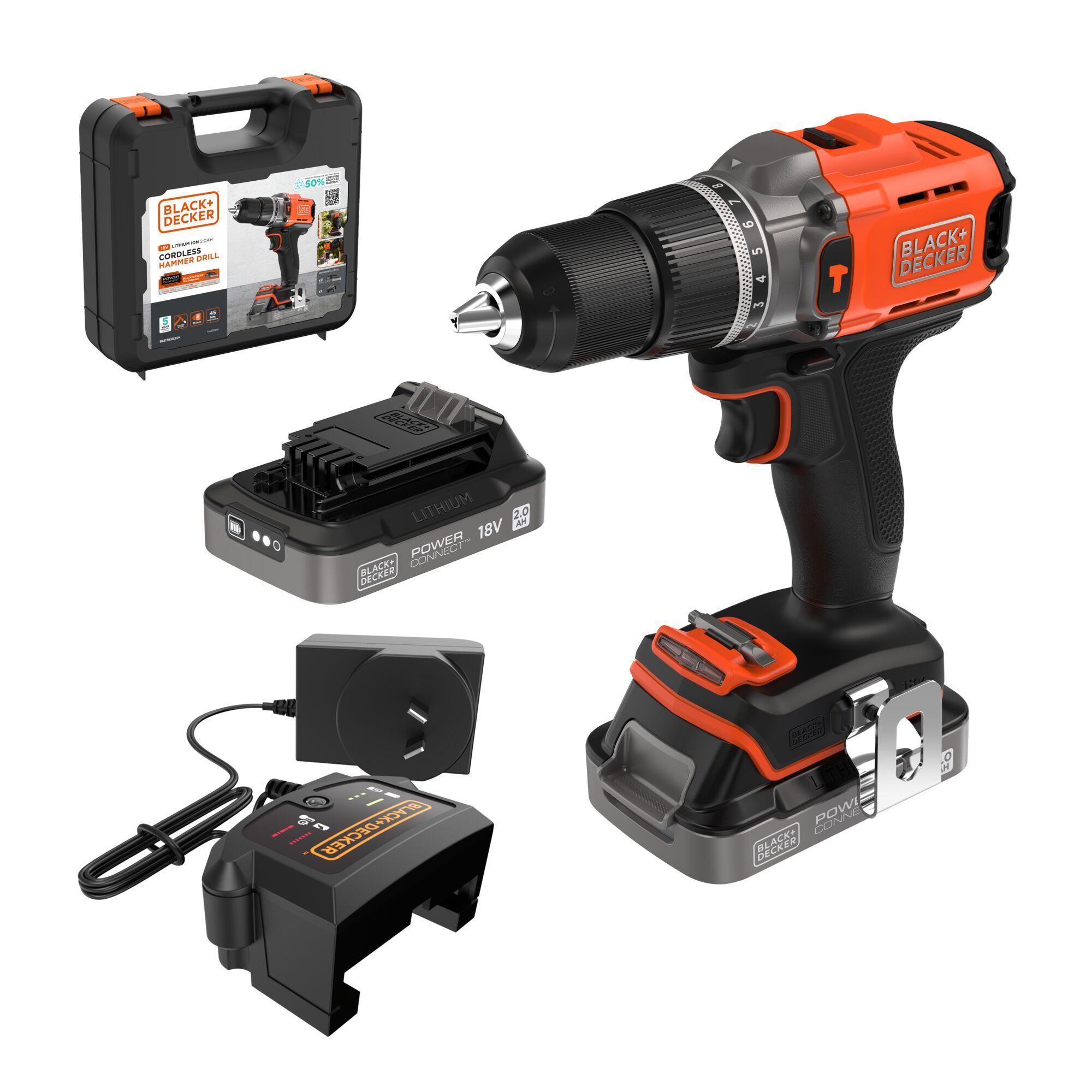e3a01de30c144f03b550b555060cc577 Black+Decker Δραπανοκατσάβιδο Κρουστικό 18V – 2×2Ah – Με Φορτιστή & Κασετίνα - Image 1