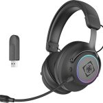 Deltaco Gaming Headset Ασύρματο USB DH440, 7.1 Surround Sound, Αφρός Μνήμης, RGB Μαύρο GAM-163