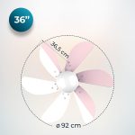 EnergySilence Aero 3600 Vision Purple Ανεμιστήρας Οροφής Φωτιστικό Cecotec 92 cm Λευκό–Μωβ - Image 2