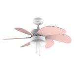 EnergySilence Aero 3600 Vision Nude Ανεμιστήρας Οροφής Φωτιστικό Cecotec 92 cm Λευκό–Ροζ Παστέλ