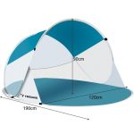 Trizand Σκηνή Παραλίας Pop Up 2 Ατόμων 190×120×90 cm Τιρκουάζ Λευκό - Image 2
