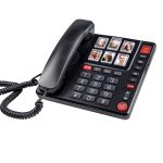 Fysic FX3930 – Ενσύρματο Τηλέφωνο με Ενίσχυση Ήχου & SOS / Με Φωτομνήμη- Μαύρο