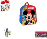Σχολικό Σετ Νηπιαγωγείου Mickey 4 Τεμαχίων – Τσάντα Πλάτης 32cm, Κασετίνα, Παγούρι BPA Free & Ρολόι Mickey
