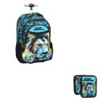Σχολικό Σετ No Fear Fluo Lion Trolley – Τρόλεϊ 30 lt & Κασετίνα Διπλή Γεμάτη