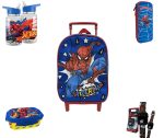 Σχολικό Σετ Νηπιαγωγείου Spiderman 5 Τεμαχίων – Τσάντα Τρόλεϊ 29cm, Κασετίνα 3D, Παγούρι, Δοχείο Φαγητού & Ρολόι LED