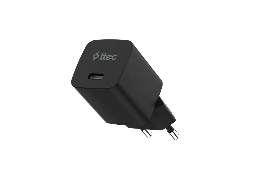 Ttec 45black1 Ttec SmartCharger GaN 45W PD Ταχυφορτιστής Ταξιδιού USB‑C – USB‑C, Μαύρο - Image 1