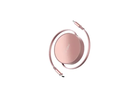 Ttec αναδ ροζ1 Ttec USB‑C σε USB‑C Mini Αναδιπλούμενο Καλώδιο 100W PD/QC 120cm Ροζ‑Χρυσό - Image 1