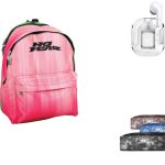 Εφηβικό Σχολικό Σετ No Fear Pink Gradient – Σακίδιο 25 lt, Κασετίνα Denim & Ακουστικά Bluetooth Λευκά