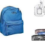 Εφηβικό Σχολικό Σετ No Fear Blue – Σακίδιο 25 lt, Κασετίνα Denim & Ακουστικά Bluetooth (Λευκά)