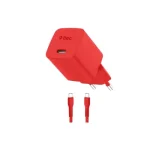 Ttec SmartCharger GaN 45W PD Ταχυφορτιστής USB‑C Με Καλώδιο 3A Neon Red