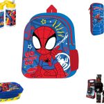 Σχολικό Σετ Νηπιαγωγείου Spiderman 5 Τεμαχίων – Τσάντα Πλάτης 29cm, Κασετίνα 3D, Δοχείο Φαγητού BPA Free, Παγούρι BPA Free & Ρολόι LED