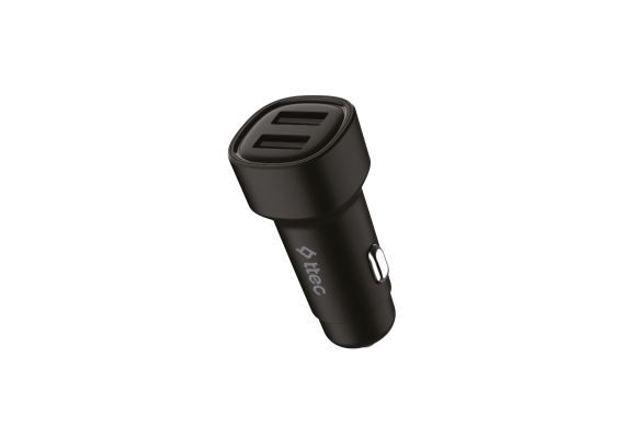 ttec DUO αυτοκινητου 15 1 Τtec SmartCharger Duo Φορτιστής Αυτοκινήτου 3.1A / 15.5W Dual USB‑A (Black) - Image 1