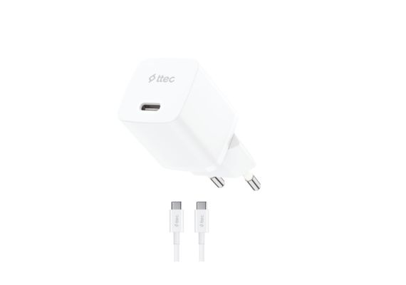ttec c 30 white 1 Ttec SmartCharger GaN 20W PD White Ταχυφορτιστής USB‑C Με Γρήγορη Φόρτιση - Image 1