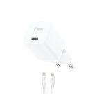 Ttec SmartCharger GaN 20W PD Ταχυφορτιστής USB‑C Με Γρήγορη Φόρτιση- Λευκό