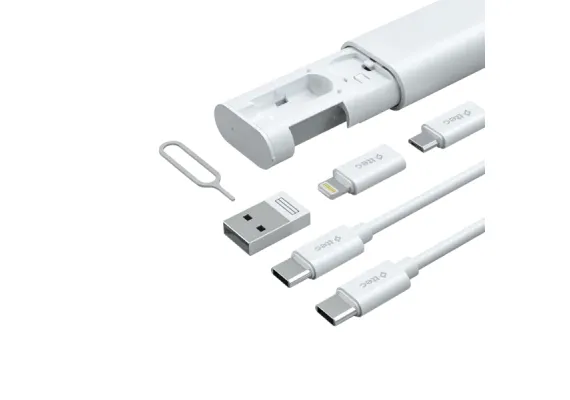 ttec mullti λευκο Ttec Πολυλειτουργικό Σετ 7‑σε‑1 USB‑C Καλώδιο και Σετ Φόρτισης για Ταξίδι - Image 1