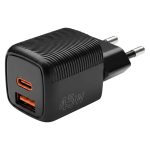 FITPADDY Φορτιστής Χωρίς Καλώδιο 45W Mini GaN Travel Charger, 1xUSB-A, 1xUSB-C Μαύρος TC45WBK