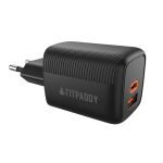 FITPADDY Φορτιστής Χωρίς Καλώδιο 45W Mini GaN Travel Charger, 1xUSB-A, 1xUSB-C Μαύρος TC45WBK - Image 2
